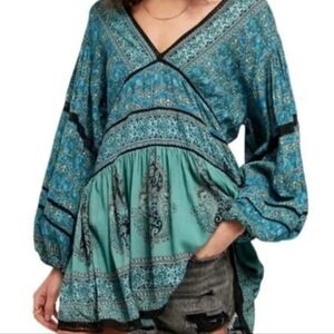Free People Luna Scarf Print Tunic SZ S